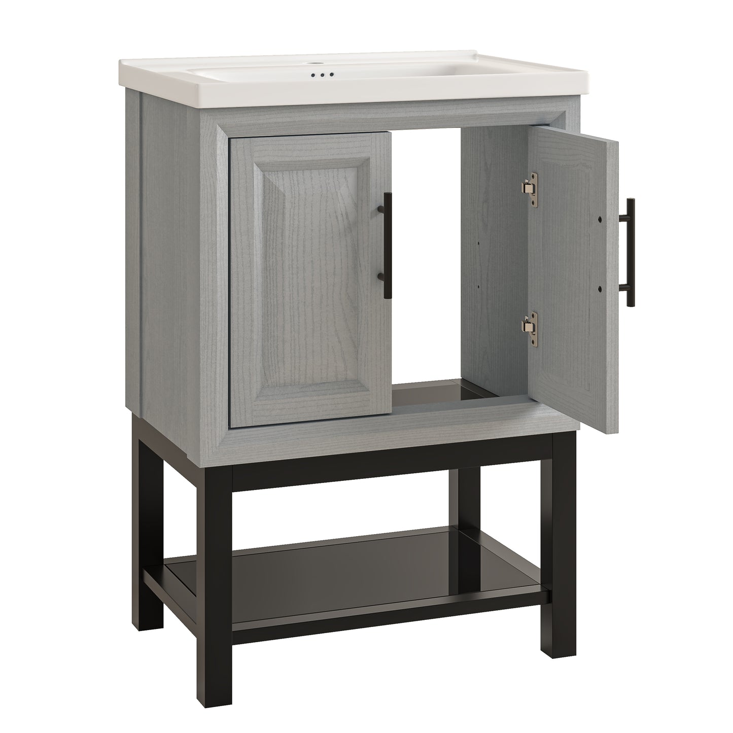 Festivo 24" FBV24221 Freestanding Bathroom Vanity with Ceramic Top-Grey