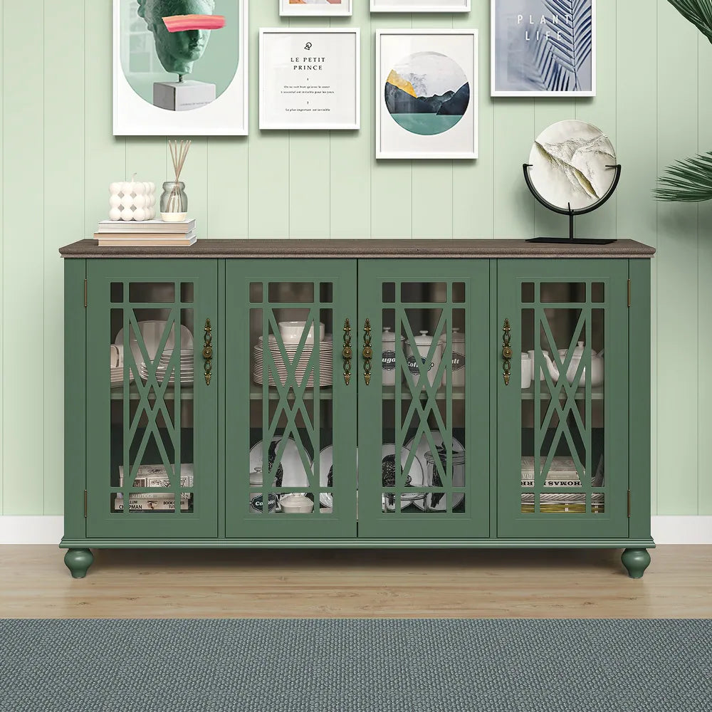 Festivo FCB22441 63" Buffet Sideboard Cabinet-Green