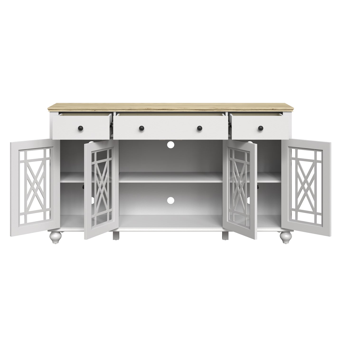 Festivo FCB24542 63" Buffet Sideboard Cabinet-Grayish White