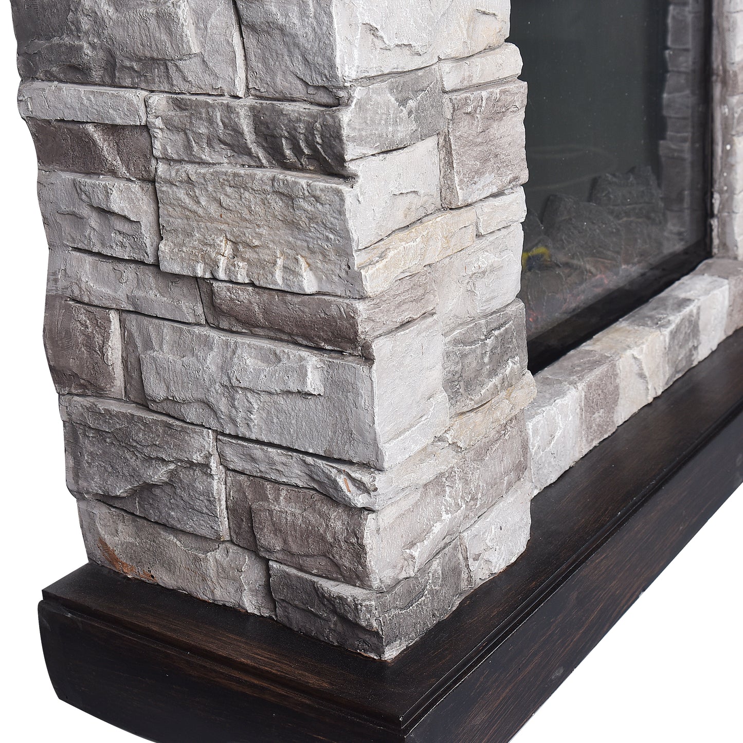 Festivo FFP20163 40" Electric Fireplace Mantel with Faux Brick-Grey