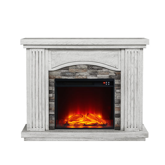 Festivo FFP22196 48" Electric Fireplace Mantel with Faux Brick-White