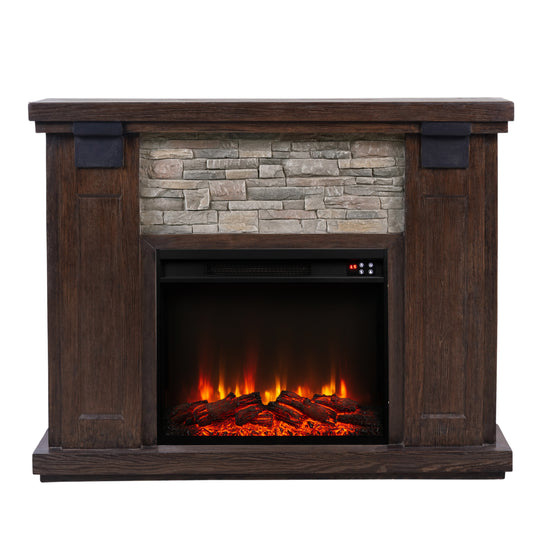 Festivo FFP23611 48" Electric Fireplace Mantel with Faux Brick-Brown