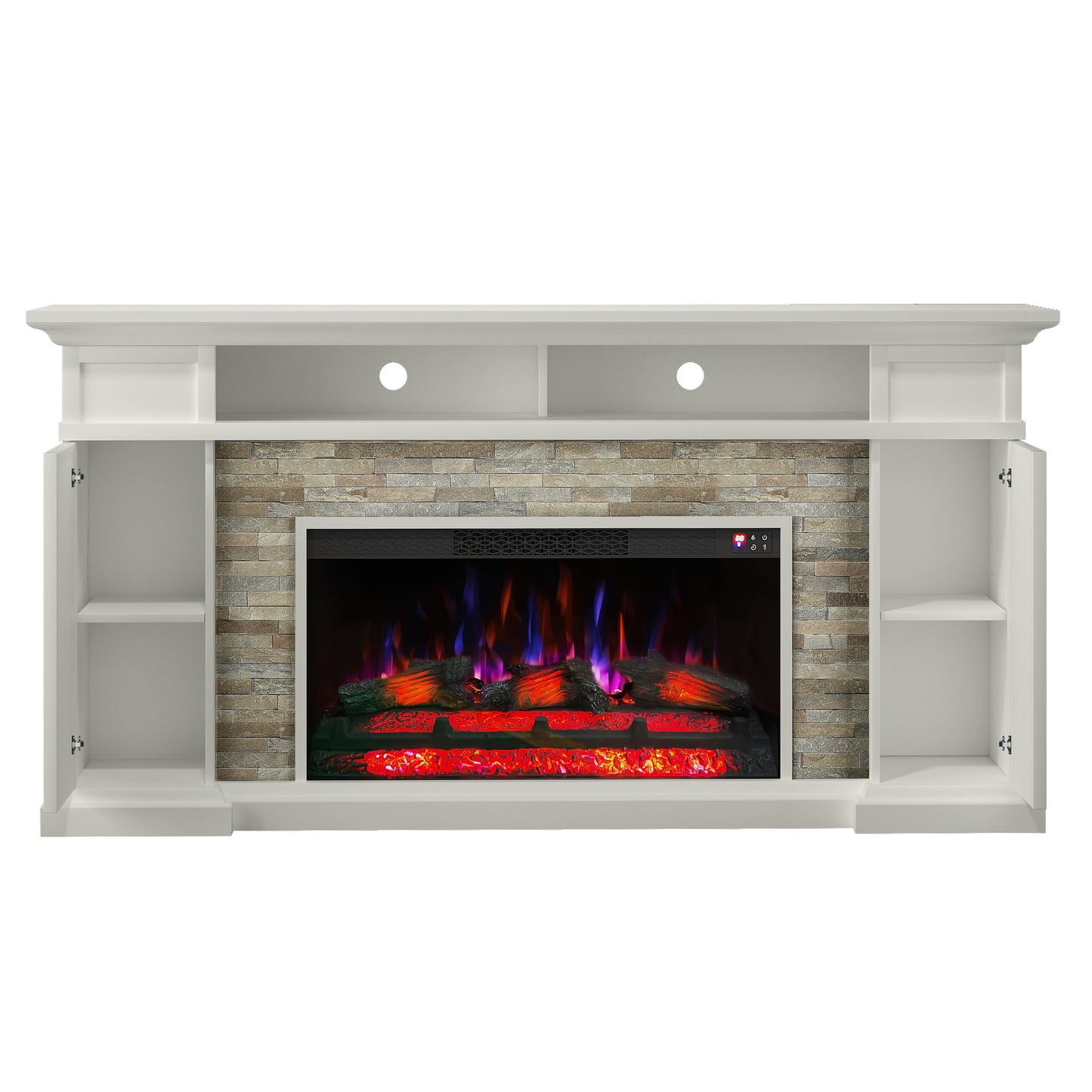 Festivo FFP24178 70" Electric Fireplace Mantel with Faux Brick-White