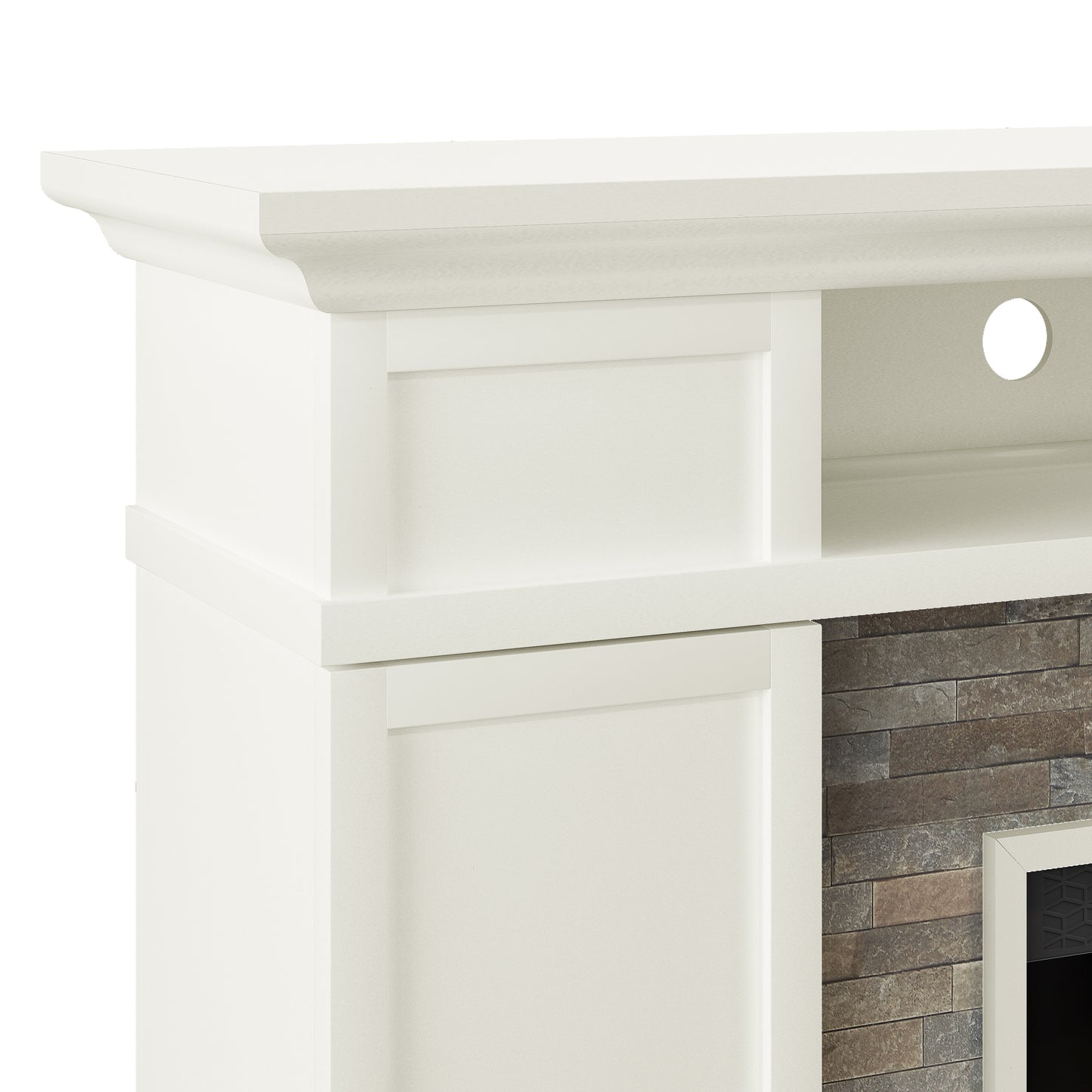 Festivo FFP24178 70" Electric Fireplace Mantel with Faux Brick-White