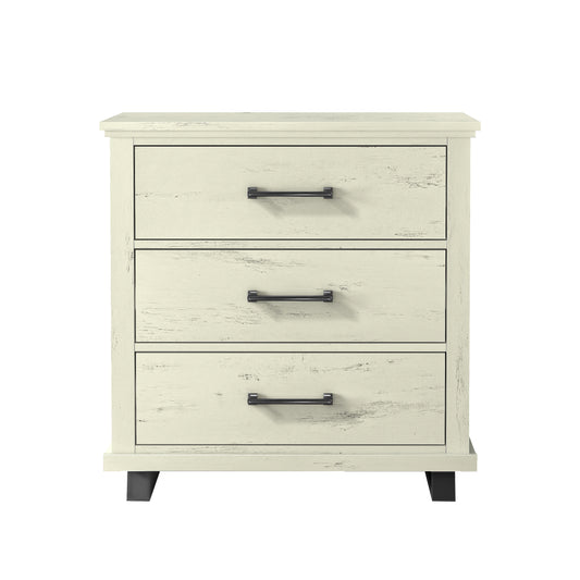 Festivo FNS22232 32" Bedroom Nightstands with 3 Drawers-White