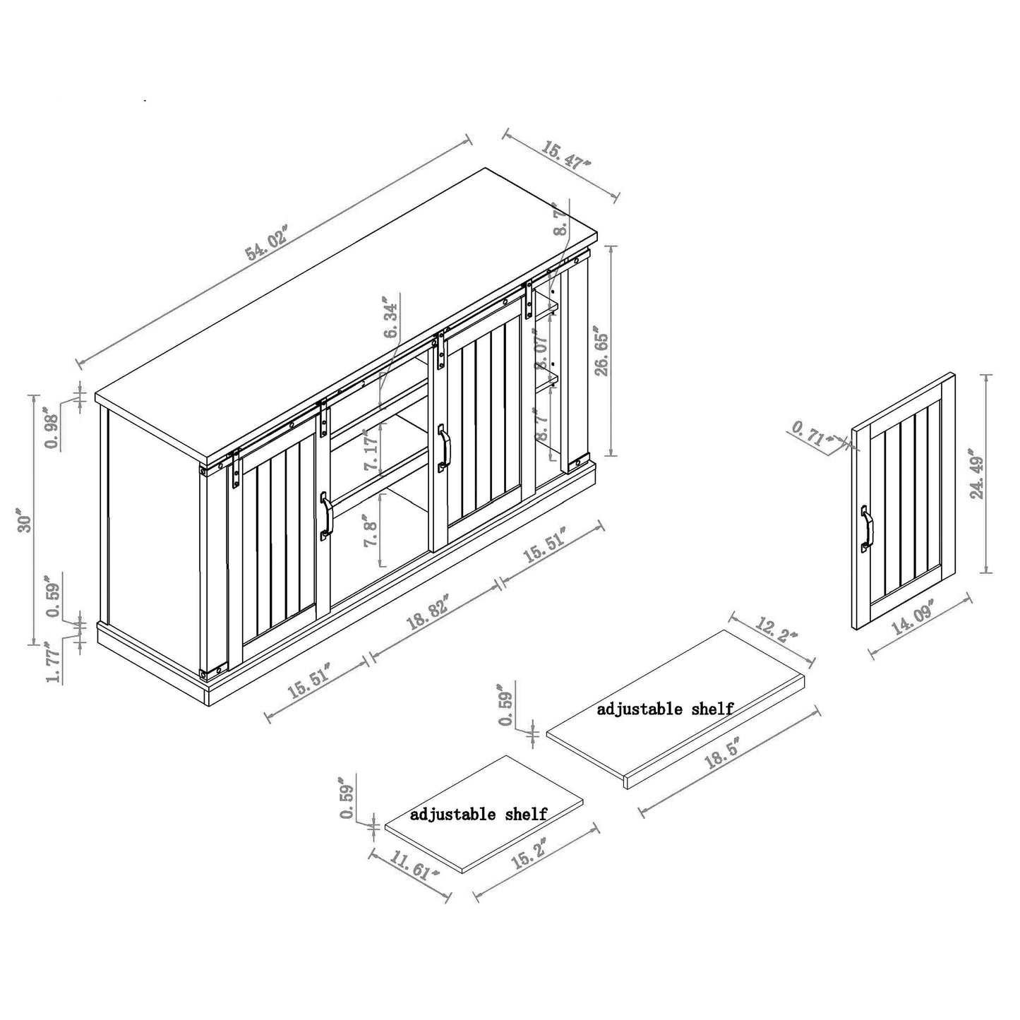 Festivo  FTS20302 54" TV Stand-Navy