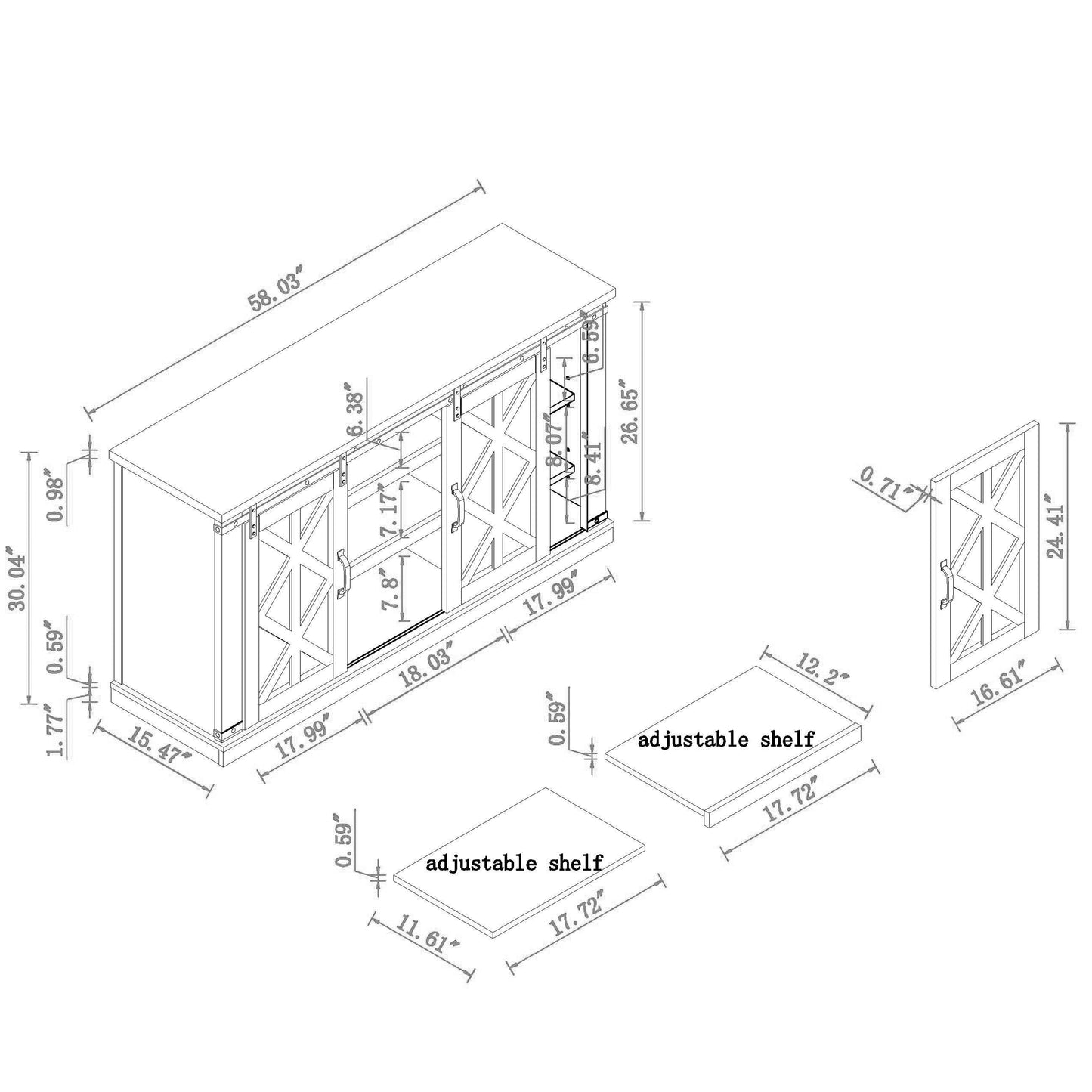 Festivo FTS20332 58" TV Stand-Blue