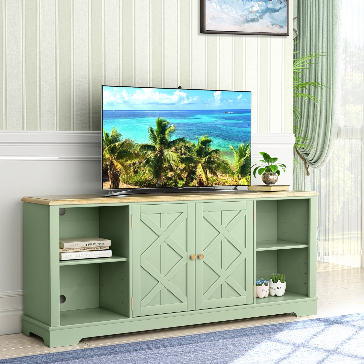 Festivo FTS22603 70" TV Stand-Green