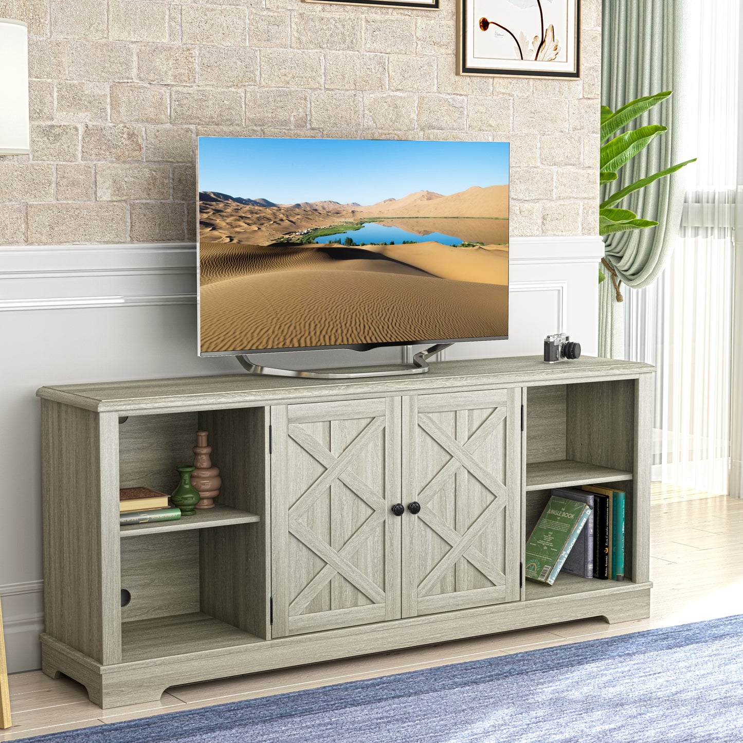 Festivo FTS22604 70" TV Stand-Whitewash