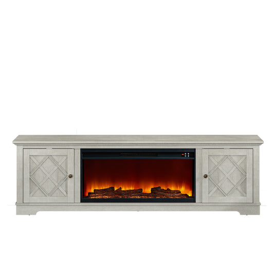 Festivo FTS23516 78" TV Stand with 36" Electric Fireplace-White