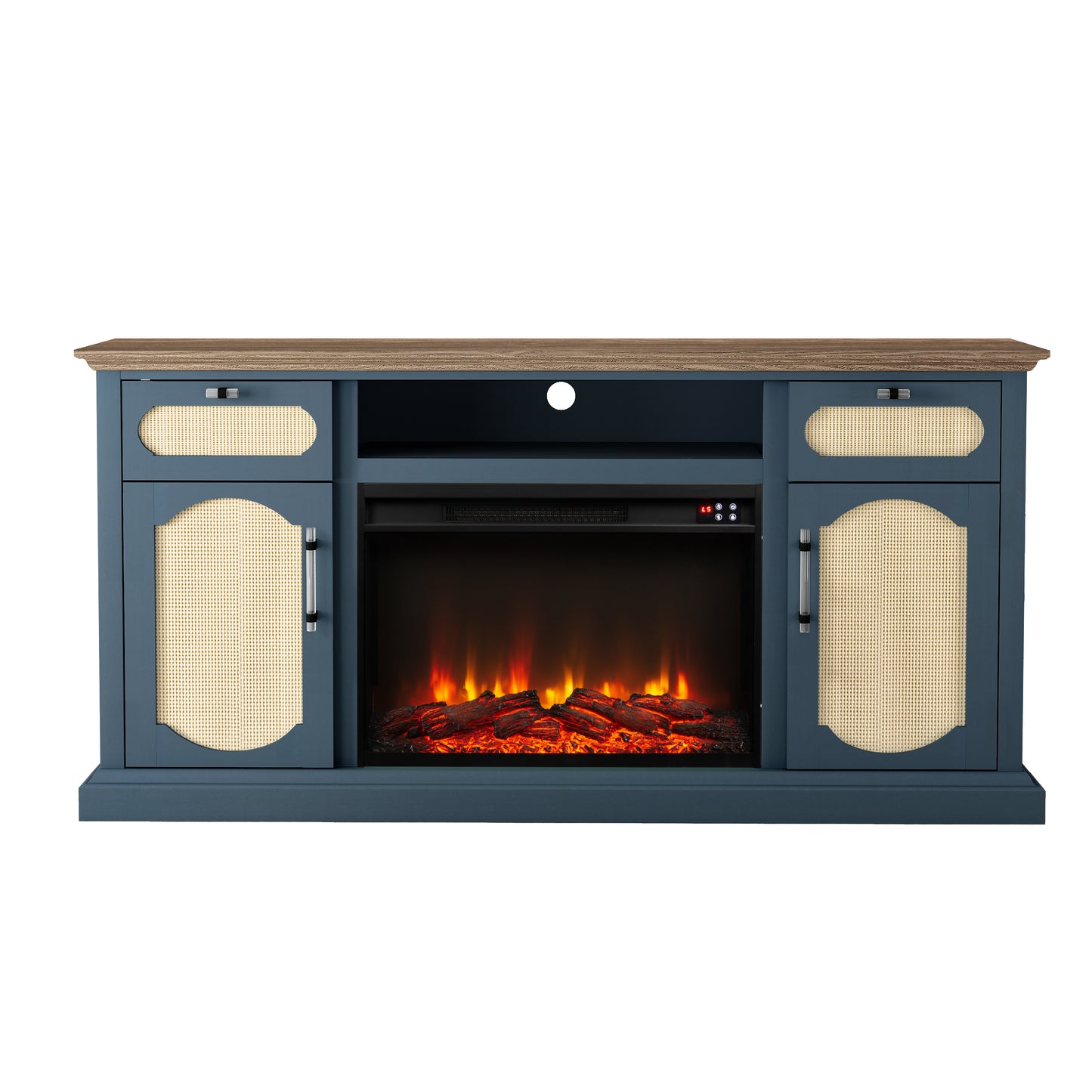 Festivo FTS23528 62" TV Stand with 26" Electric Fireplace-Navy