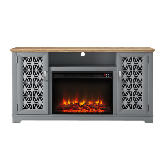 Festivo FTS23521 60" TV Stand with 26" Electric Fireplace-Grey