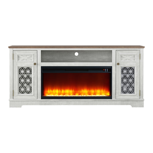 Festivo FTS24272 70" TV Stand with 36" Electric Fireplace-OffWhite