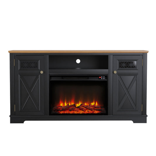 Festivo FTS24282 61" TV Stand with 26" Electric Fireplace-Black